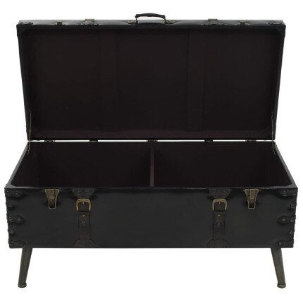 Table Basse Coffre de Rangement Noire – Vintage / Rétro