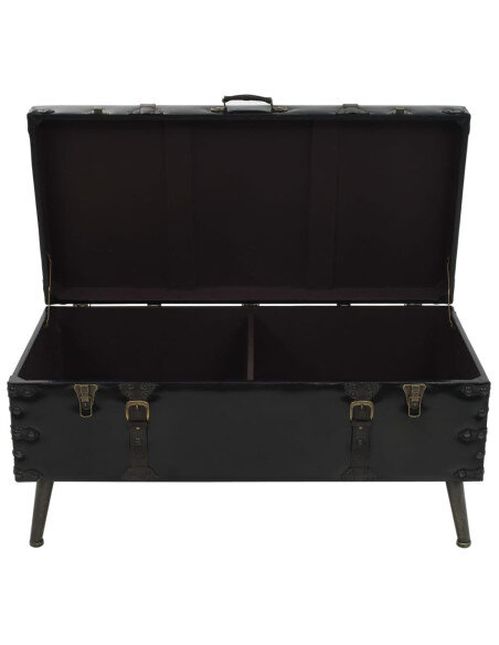 Table Basse Coffre de Rangement Noire – Vintage / Rétro Table Basse Coffre de Rangement Noire – Vintage / Rétro