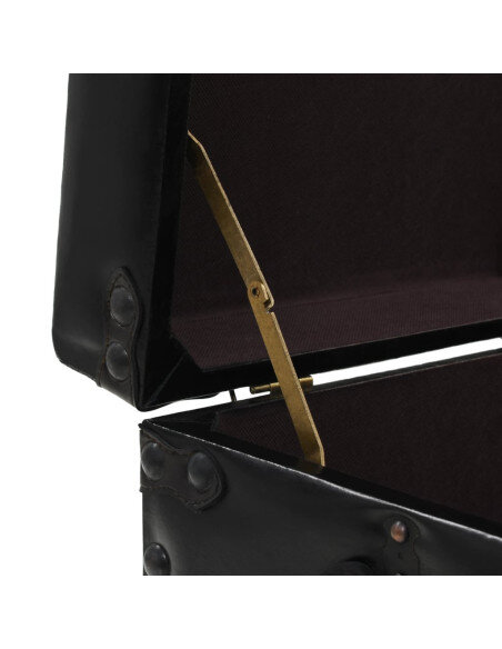 Table Basse Coffre de Rangement Noire – Vintage / Rétro Table Basse Coffre de Rangement Noire – Vintage / Rétro