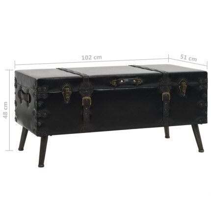 Table Basse Coffre de Rangement Noire – Vintage / Rétro