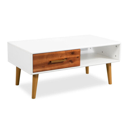 Table Basse Rectangulaire Bois Acacia – Vintage / Rétro