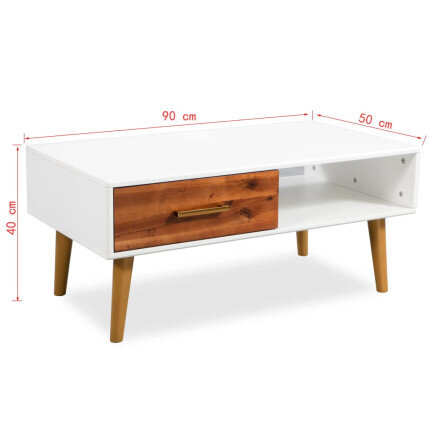 Table Basse Rectangulaire Bois Acacia – Vintage / Rétro