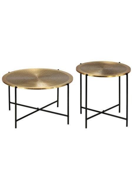 Tables Gigognes Rondes Art Déco – Laiton Doré Tables Gigognes Rondes Art Déco – Laiton Doré