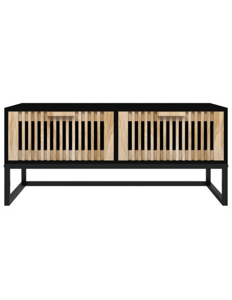 Table Basse Bois Noire Bois avec tiroirs de rangement Table Basse Bois Noire Bois avec tiroirs de rangement