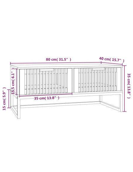 Table Basse Bois Noire Bois avec tiroirs de rangement Table Basse Bois Noire Bois avec tiroirs de rangement
