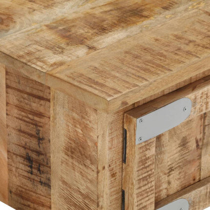 Table Basse Carrée Bois massif de manguier - Style Industriel