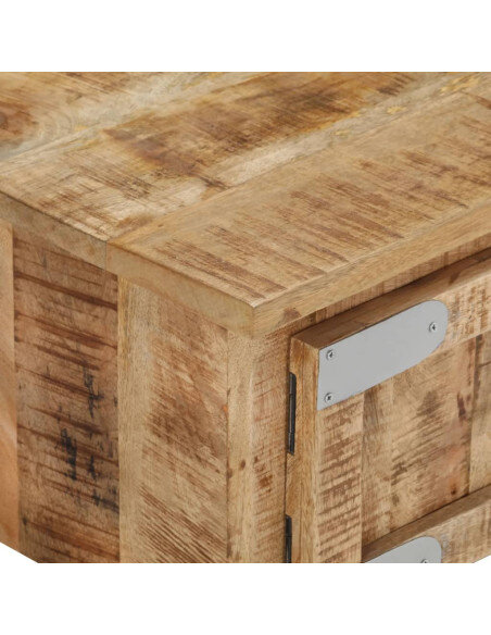 Table Basse Carrée Bois massif de manguier - Style Industriel