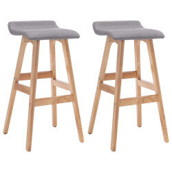 Tabourets de bar en lot de 2 en tissu Gris