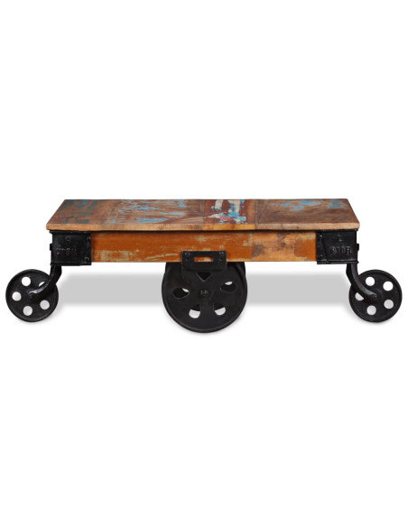 Table Basse Rectangulaire avec Roues – Style Industriel