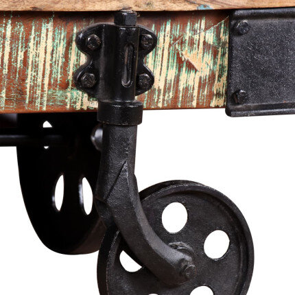 Table Basse Rectangulaire avec Roues – Style Industriel