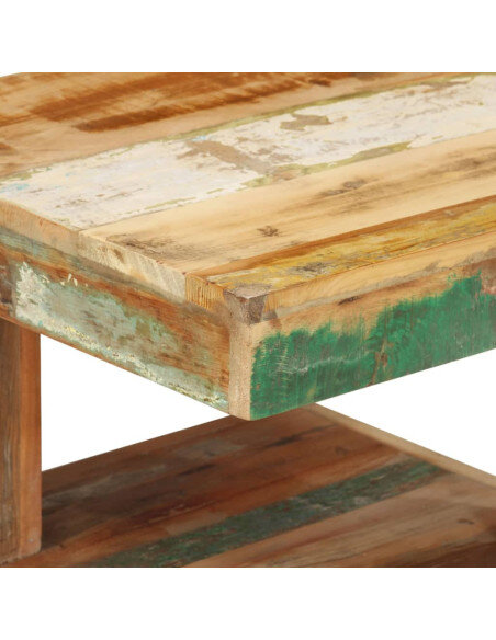 Table Basse Carrée Bohème Bois de Récupération  Table Basse Carrée Bohème Bois de Récupération