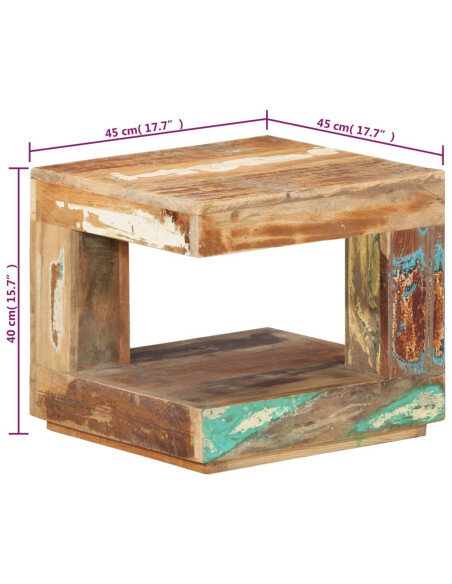 Table Basse Carrée Bohème Bois de Récupération  Table Basse Carrée Bohème Bois de Récupération