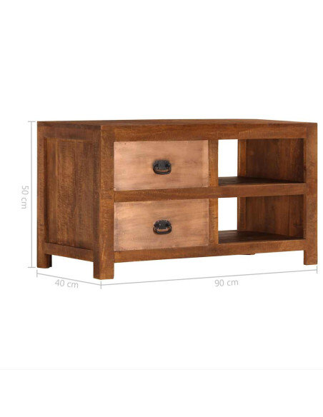 Table Basse Bohème avec Rangement Bois de manguier Table Basse Bohème avec Rangement Bois de manguier