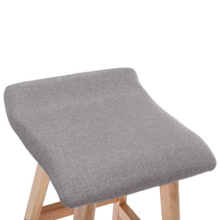 Tabourets de bar en lot de 2 en tissu Gris  