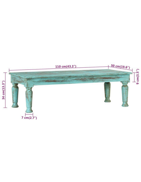 Table Basse Rectangulaire Bois Bohème  Table Basse Rectangulaire Bois Bohème
