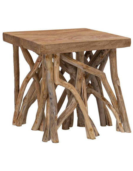 Table Basse Carrée Nature - Bohème Pied en Rodin Table Basse Carrée Nature - Bohème Pied en Rodin