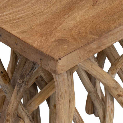 Table Basse Carrée Nature - Bohème Pied en Rodin