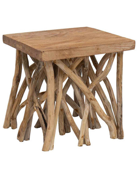 Table Basse Carrée Nature - Bohème Pied en Rodin Table Basse Carrée Nature - Bohème Pied en Rodin