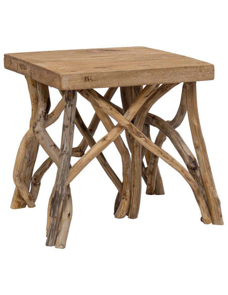 Table Basse Carrée Nature - Bohème Pied en Rodin Table Basse Carrée Nature - Bohème Pied en Rodin