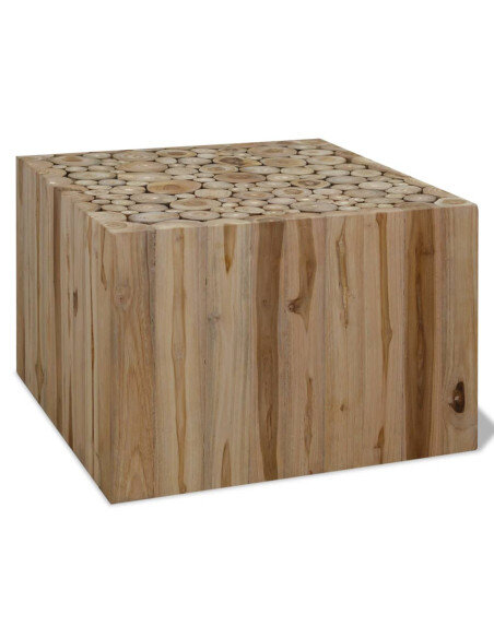 Table Basse Carrée Bois - Bohème Naturel Table Basse Carrée Bois - Bohème Naturel