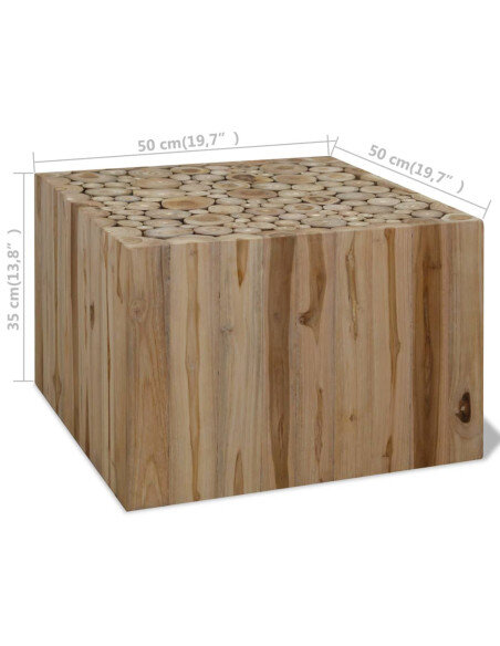 Table Basse Carrée Bois - Bohème Naturel Table Basse Carrée Bois - Bohème Naturel