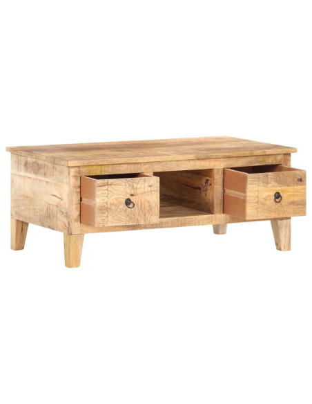 Table Basse Bois massif Fleurs sculptées Bohème