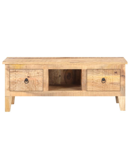 Table Basse Bois massif Fleurs sculptées Bohème