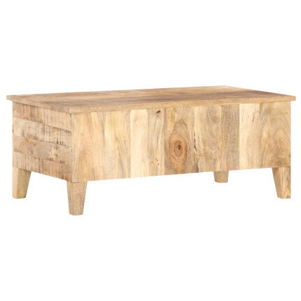 Table Basse Bois massif Fleurs sculptées Bohème