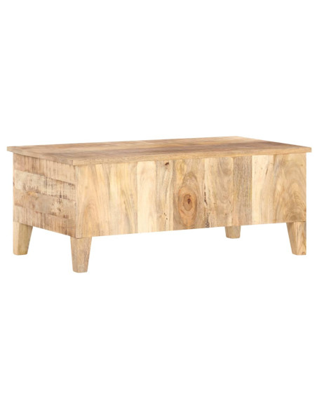 Table Basse Bois massif Fleurs sculptées Bohème