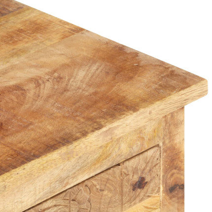 Table Basse Bois massif Fleurs sculptées Bohème