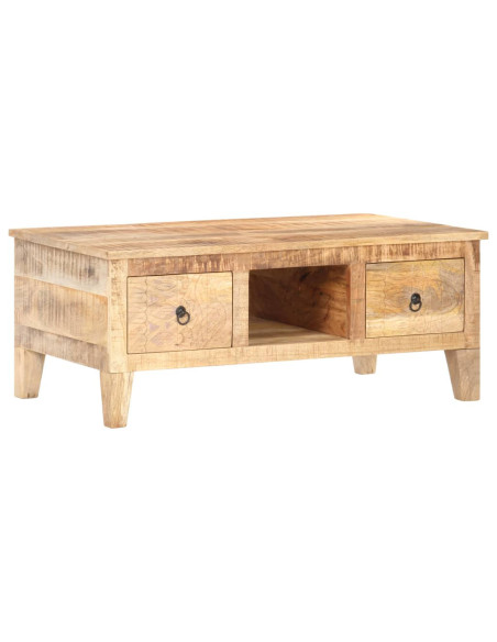 Table Basse Bois massif Fleurs sculptées Bohème