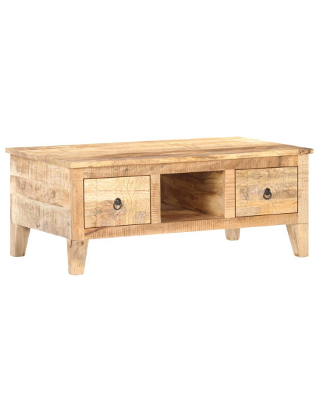 Table Basse Bois massif Fleurs sculptées Bohème