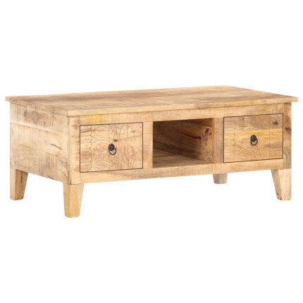 Table Basse Bois massif Fleurs sculptées Bohème