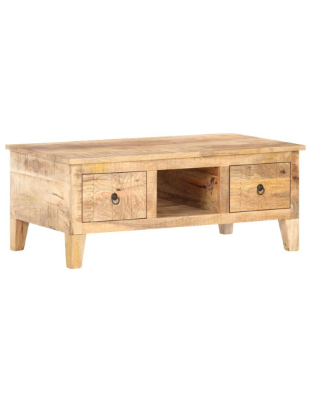 Table Basse Bois massif Fleurs sculptées Bohème