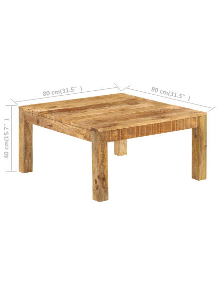 Table Basse Carrée Bohème Bois massif de Manguier Table Basse Carrée Bohème Bois massif de Manguier