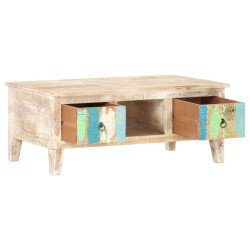 Table Basse bohème avec rangement bois acacia 2