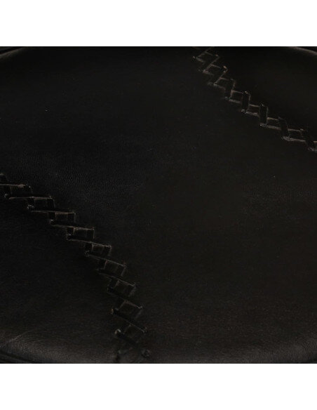 Tabourets de bar industriel en lot de 2 en cuir de chèvre véritable Noir 44 x 44 x 109 cm {attributes}
