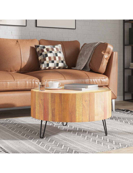 Table Basse Ronde Bohème Industrielle Bois Table Basse Ronde Bohème Industrielle Bois