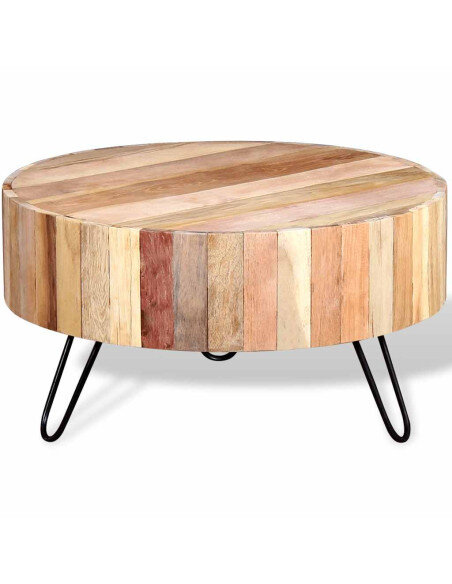 Table Basse Ronde Bohème Industrielle Bois Table Basse Ronde Bohème Industrielle Bois