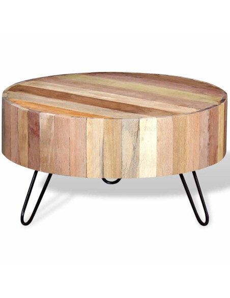 Table Basse Ronde Bohème Industrielle Bois Table Basse Ronde Bohème Industrielle Bois