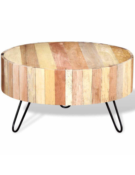 Table Basse Ronde Bohème Industrielle Bois Table Basse Ronde Bohème Industrielle Bois