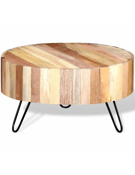 Table Basse Ronde Bohème Industrielle Bois Table Basse Ronde Bohème Industrielle Bois