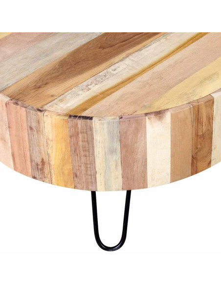 Table Basse Ronde Bohème Industrielle Bois Table Basse Ronde Bohème Industrielle Bois