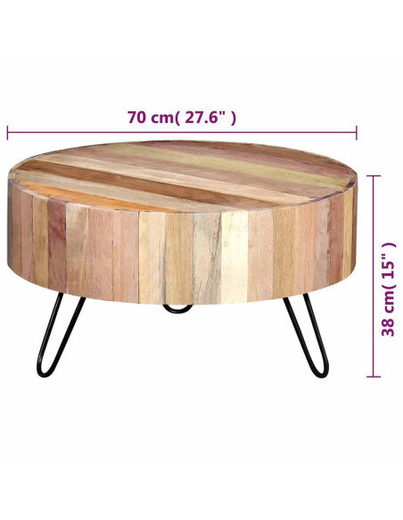 Table Basse Ronde Bohème Industrielle Bois Table Basse Ronde Bohème Industrielle Bois