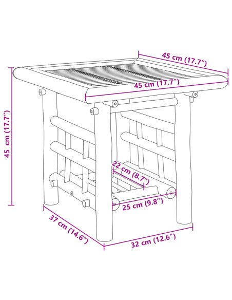 Petite Table Basse Carrée Bambou Bohème Nature Petite Table Basse Carrée Bambou Bohème Nature