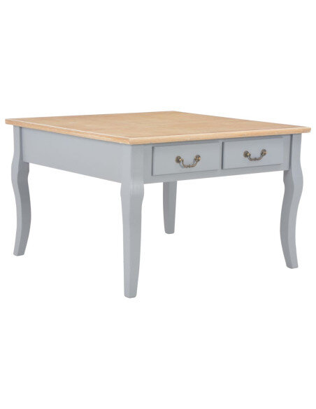 Table Basse Campagne Chic grise avec deux tiroirs Table Basse Campagne Chic grise avec deux tiroirs