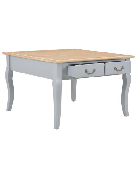 Table Basse Campagne Chic grise avec deux tiroirs Table Basse Campagne Chic grise avec deux tiroirs