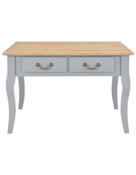 Table Basse Campagne Chic grise avec deux tiroirs Table Basse Campagne Chic grise avec deux tiroirs