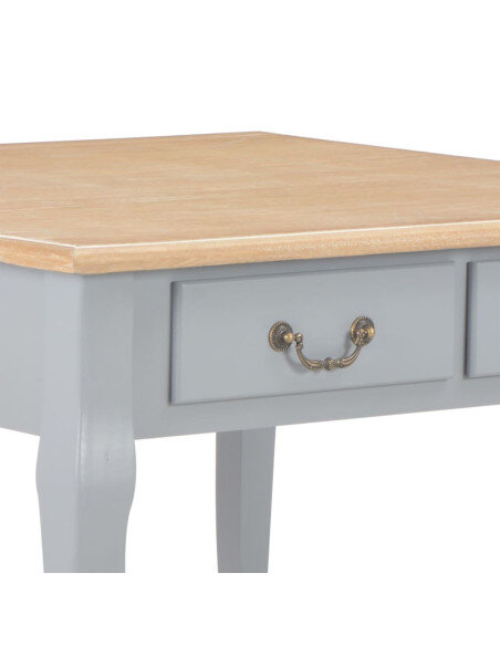 Table Basse Campagne Chic grise avec deux tiroirs Table Basse Campagne Chic grise avec deux tiroirs