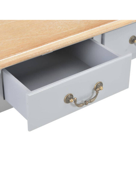 Table Basse Campagne Chic grise avec deux tiroirs Table Basse Campagne Chic grise avec deux tiroirs